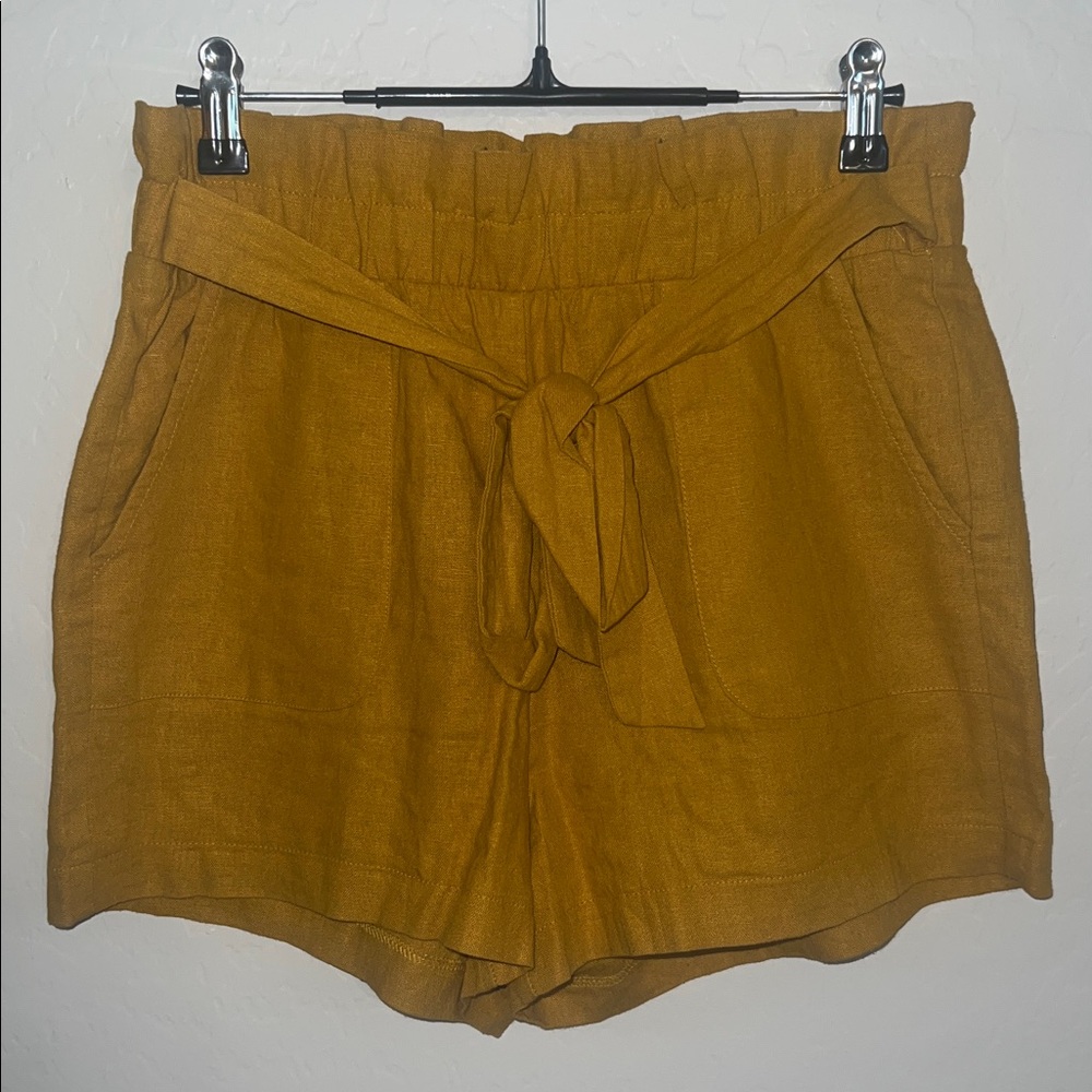 NWOT HAVE Los Angeles Mustard Yellow Women's Shorts M Paper Bag Style